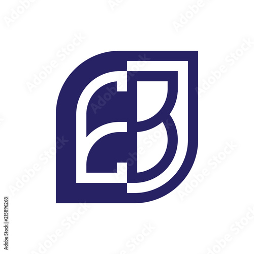 EB initial letter emblem logo negative space