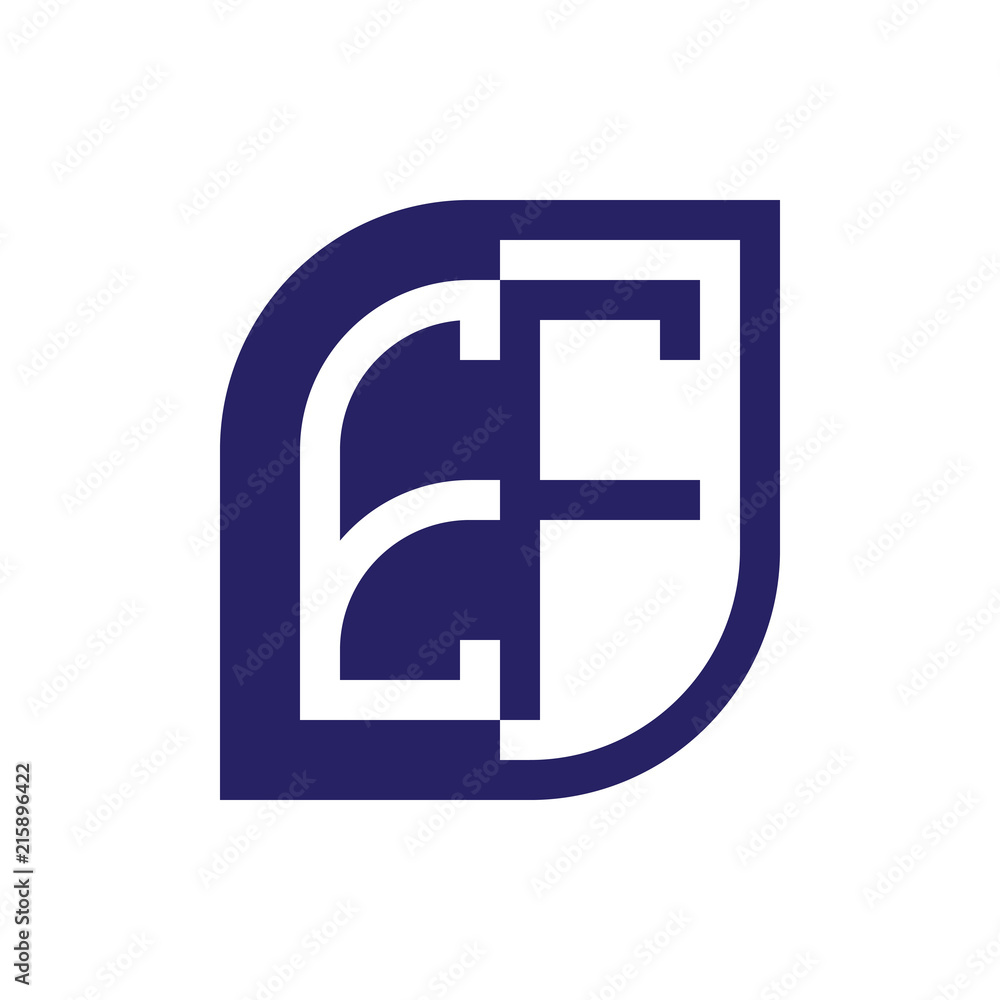 EF initial letter emblem logo negative space EF initial letter emblem logo negative space
