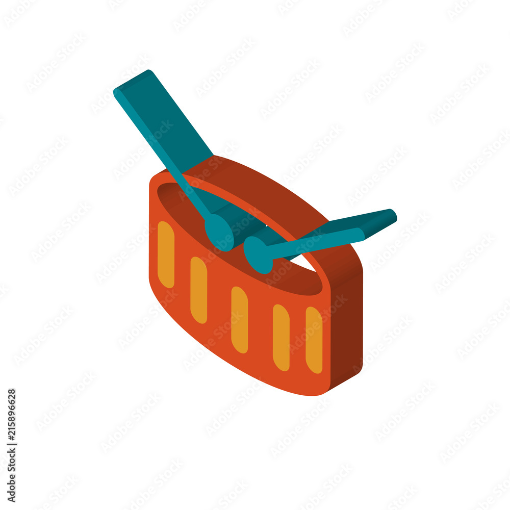 Drum isometric right top view 3D icon Drum isometric right top view 3D icon