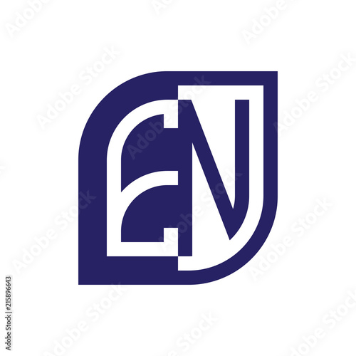 EN initial letter emblem logo negative space