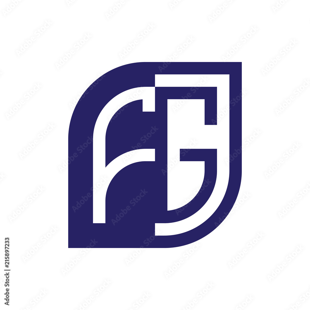 FG initial letter emblem logo negative space FG initial letter emblem logo negative space