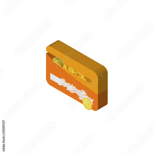 scratch card isometric right top view 3D icon