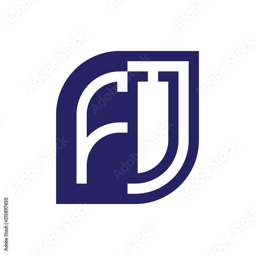 FU initial letter emblem logo negative space