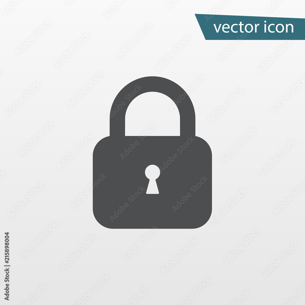 Lock icon vector. Flat close symbol isolated on white background. Trendy internet concept. Modern pr Lock icon vector. Flat close symbol isolated on white background. Trendy internet concept. Modern pr