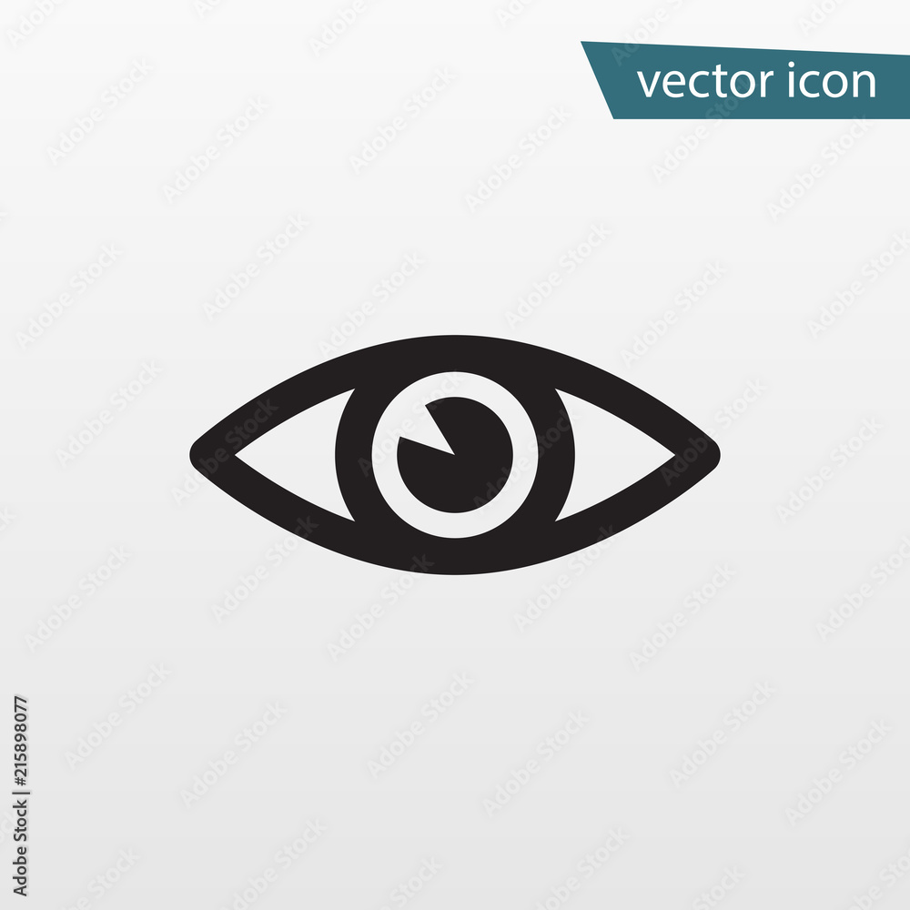 Eye icon. Flat vector vision symbol isolated on white background. Trendy internet concept. Modern si Eye icon. Flat vector vision symbol isolated on white background. Trendy internet concept. Modern si