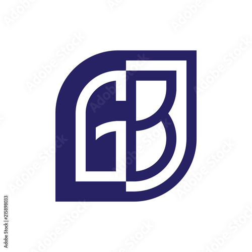 GB initial letter emblem logo negative space