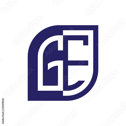 GE initial letter emblem logo negative space