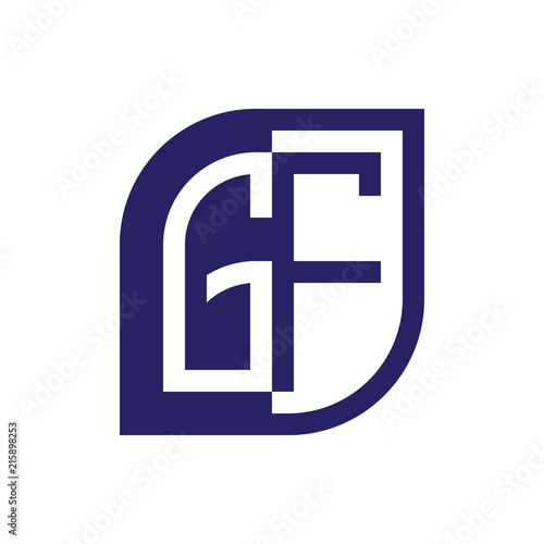 GF initial letter emblem logo negative space