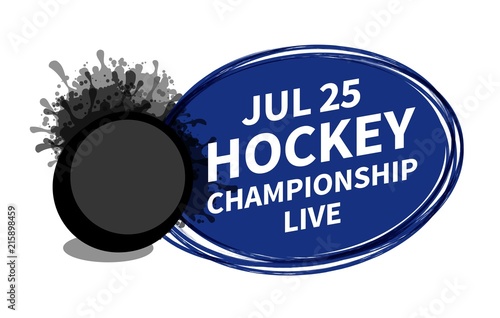 Vector ice hockey sport scoreboard spotlight background place for copy text ad. Banner, flyer, poster, TV concept design brush doodle flat style isolated illustration.