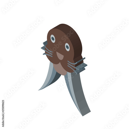 Walrus isometric right top view 3D icon
