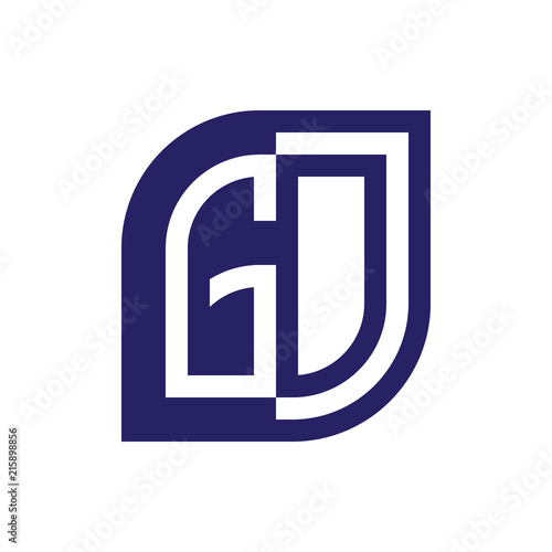 GO initial letter emblem logo negative space