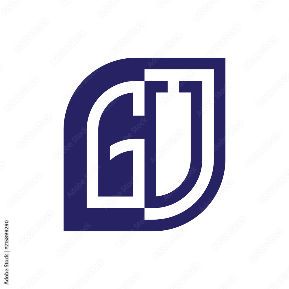 GU initial letter emblem logo negative space GU initial letter emblem logo negative space