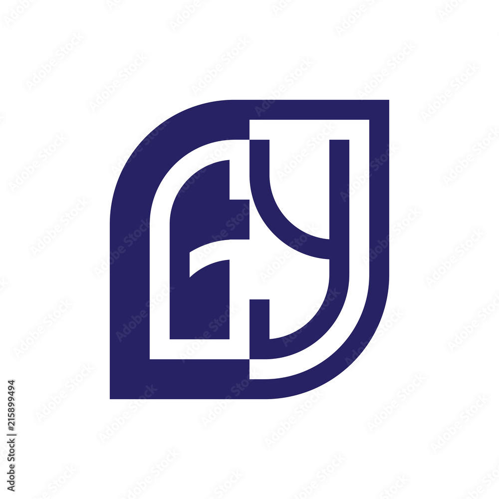 GY initial letter emblem logo negative space GY initial letter emblem logo negative space