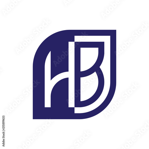 HB initial letter emblem logo negative space