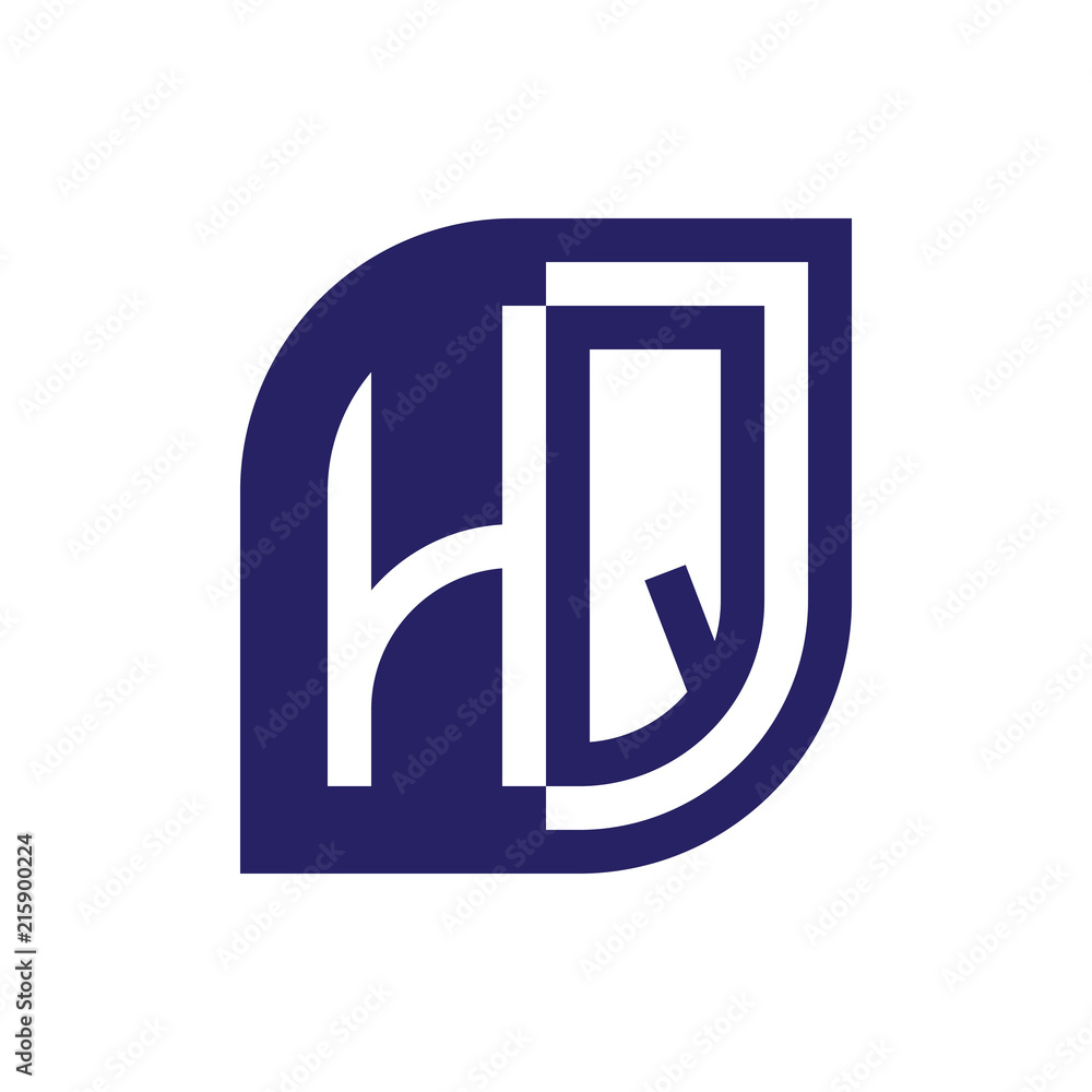 HQ initial letter emblem logo negative space HQ initial letter emblem logo negative space