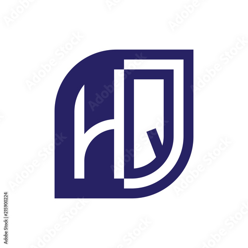 HQ initial letter emblem logo negative space