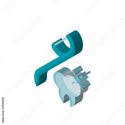 Floss isometric right top view 3D icon