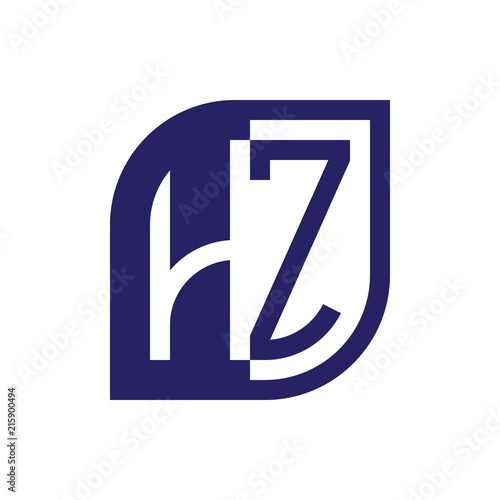 HZ initial letter emblem logo negative space
