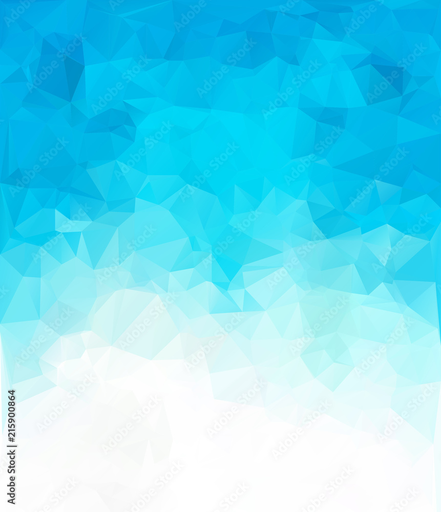 Vibrant blue color, geometric style triangular shapes vertical background.