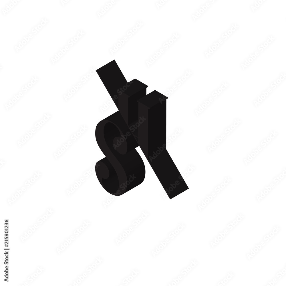 SH,HS isometric right top view 3D icon SH,HS isometric right top view 3D icon