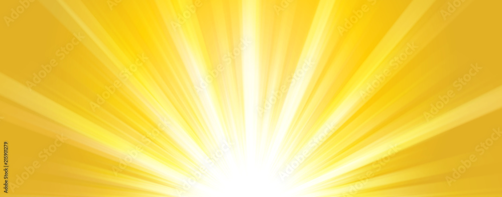 Abstract summer background. Shiny hot sun lights horizontal banner  illustration with yellow and orange vibrant color tones. Stock Illustration  | Adobe Stock