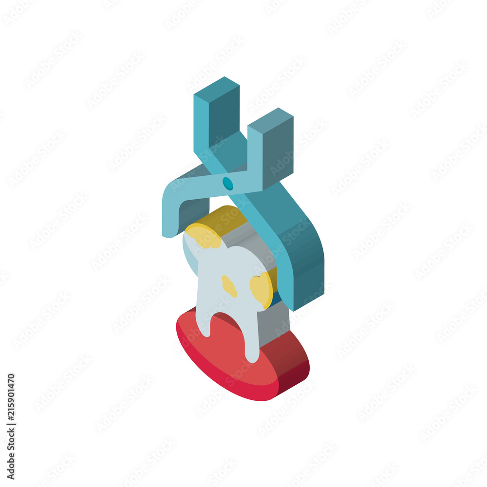 Extraction isometric right top view 3D icon Extraction isometric right top view 3D icon