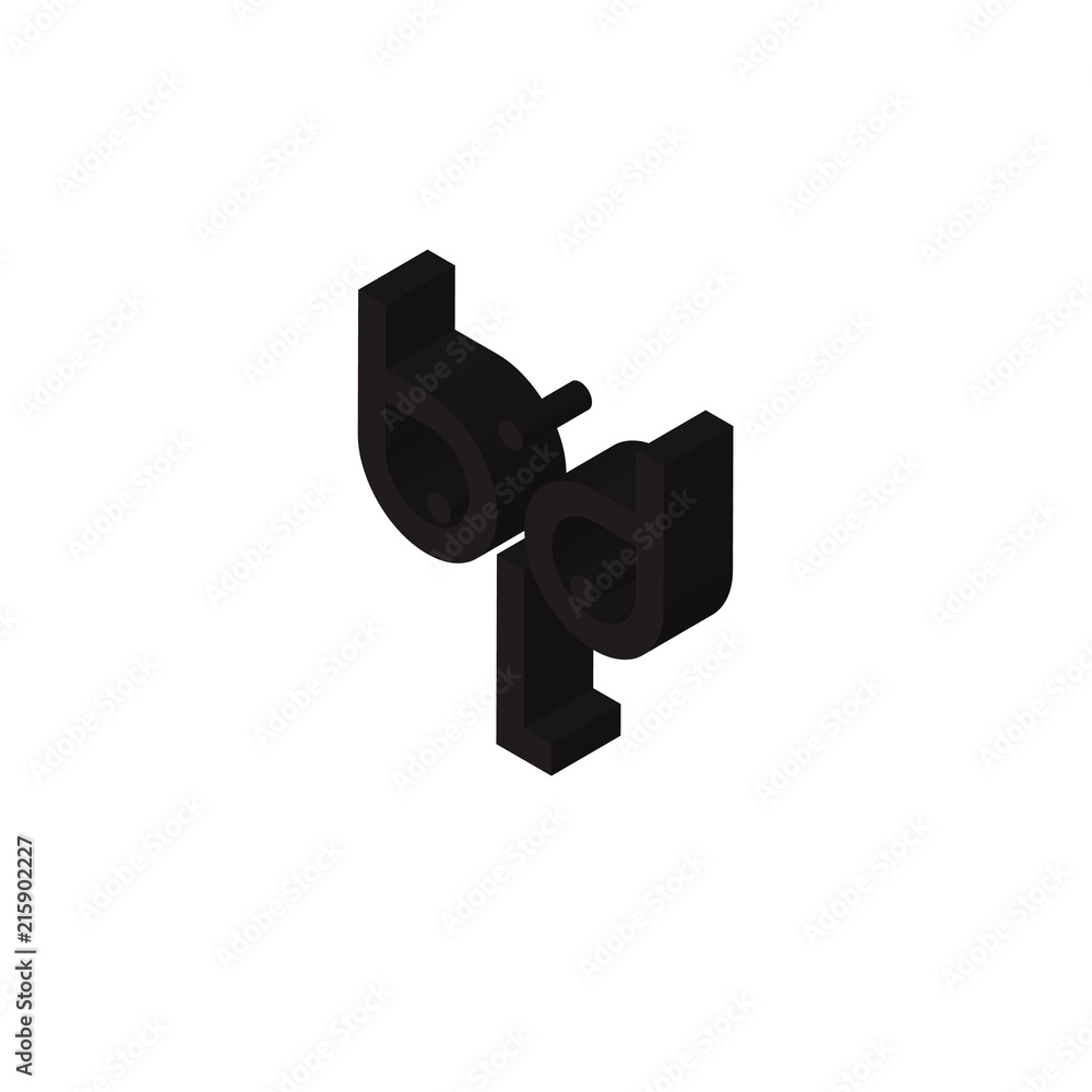 dLd isometric right top view 3D icon dLd isometric right top view 3D icon