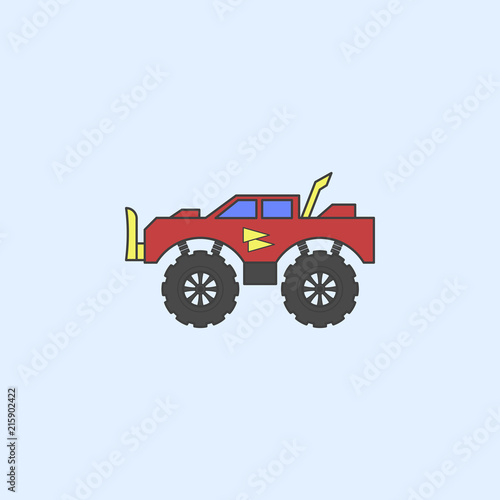 bigfoot car field outline icon. Element of monster trucks show icon for mobile concept and web apps. Field outline bigfoot car icon can be used for web and mobile