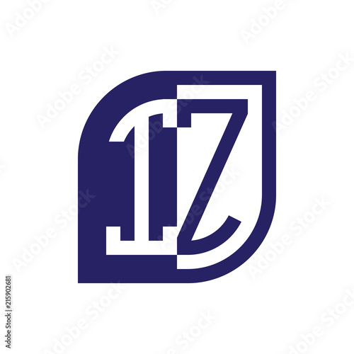 iz initial letter emblem logo negative space