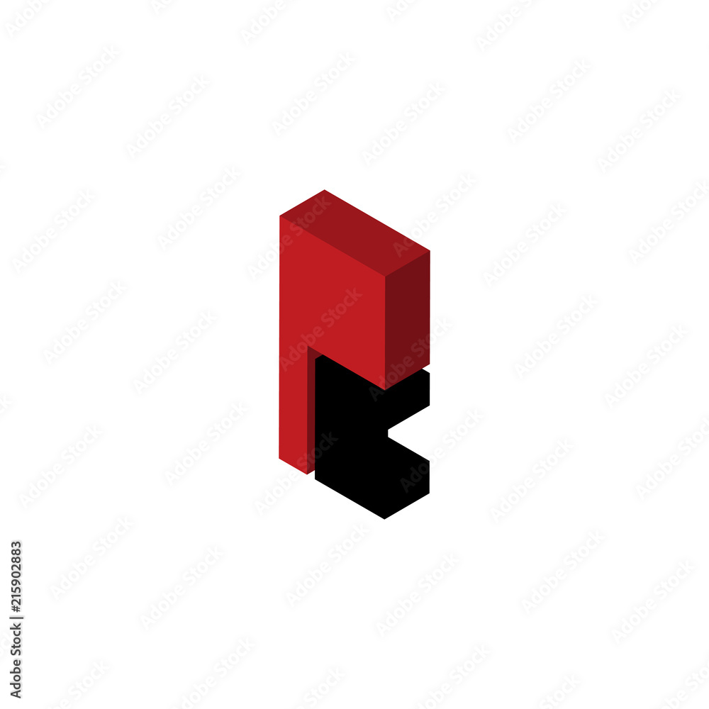 PC or CP isometric right top view 3D icon PC or CP isometric right top view 3D icon