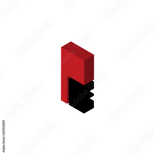 PE or EP isometric right top view 3D icon