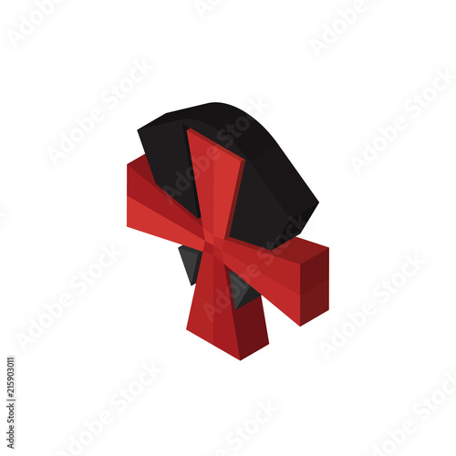knights templar isometric right top view 3D icon