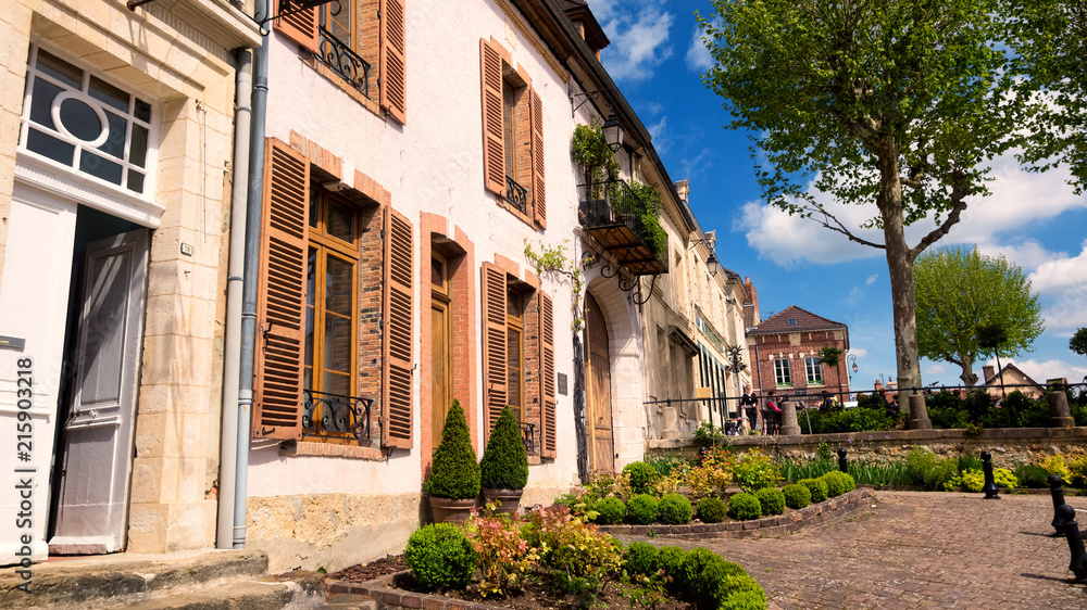 Hills of Hautvillers town and house architecture in the city center, France