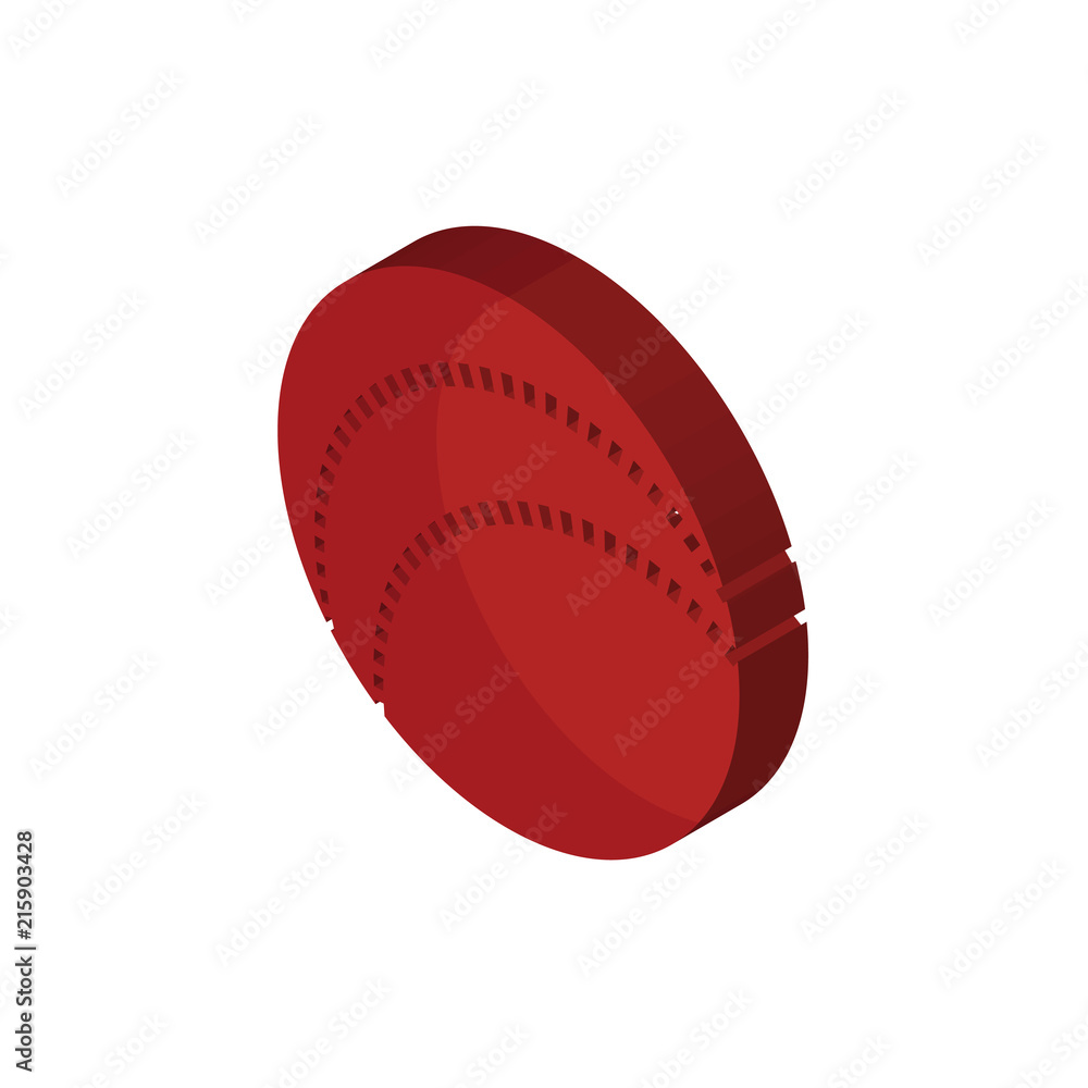 cricket ball isometric right top view 3D icon cricket ball isometric right top view 3D icon