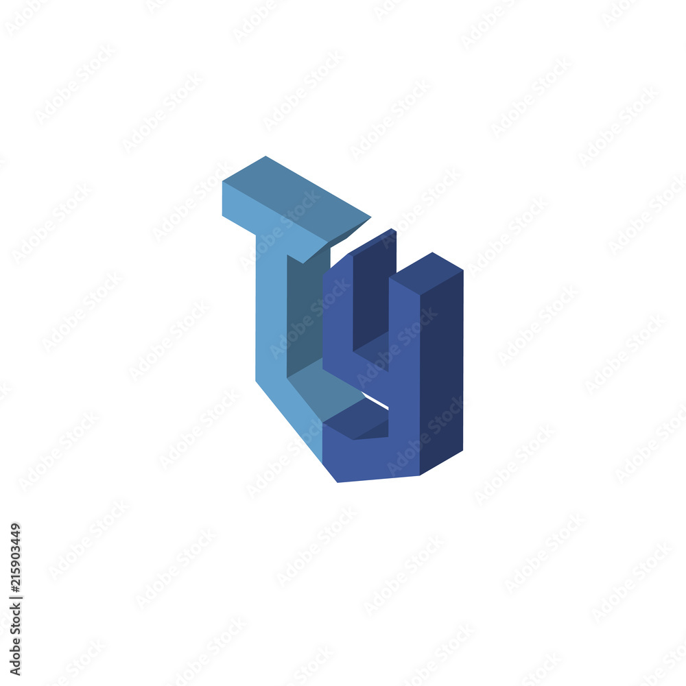 TY isometric right top view 3D icon TY isometric right top view 3D icon