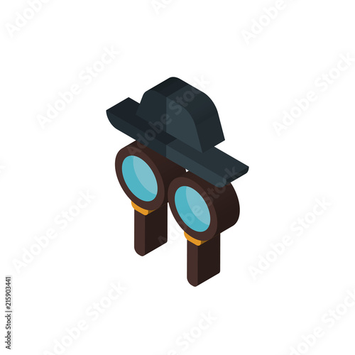 private detective isometric right top view 3D icon