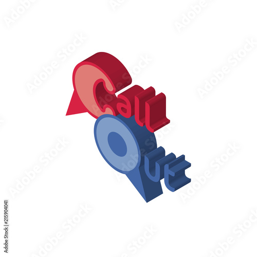 callout isometric right top view 3D icon