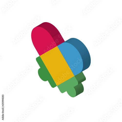 autism isometric right top view 3D icon