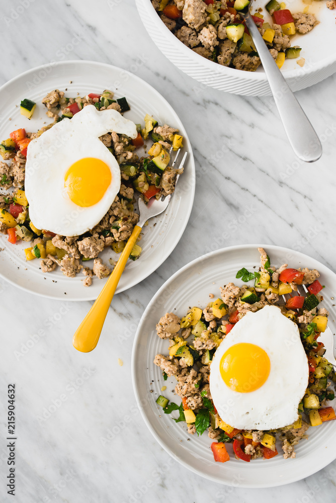 Turkey Hash with a fried egg Turkey Hash with a fried egg