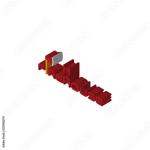 firehouse isometric right top view 3D icon
