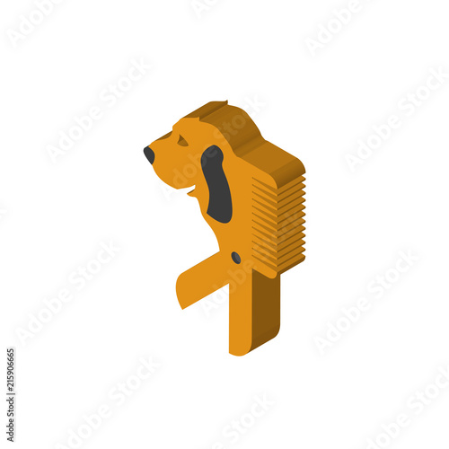 dog groomer isometric right top view 3D icon