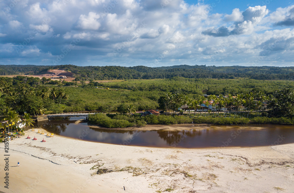 Drone Aerial View from river with vegetation in Ilhéus Bahia - Northeast Brazil Drone Aerial View from river with vegetation in Ilhéus Bahia - Northeast Brazil