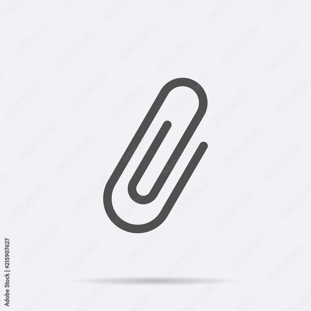 Gray paper Clip icon isolated on background. Modern flat pictogram, business, marketing, internet co