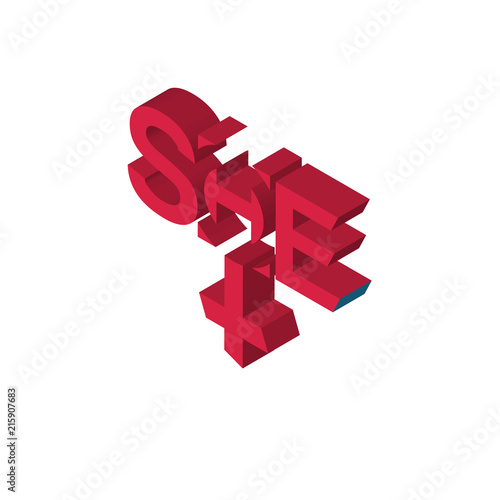 she isometric right top view 3D icon photo