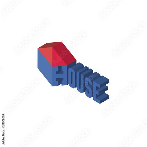 house isometric right top view 3D icon