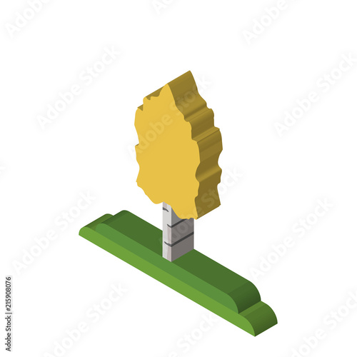 Quaking Aspen tree isometric right top view 3D icon