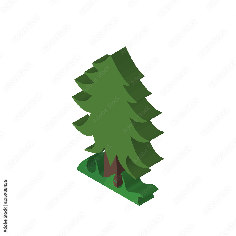 Fototapeta premium Tree isometric right top view 3D icon