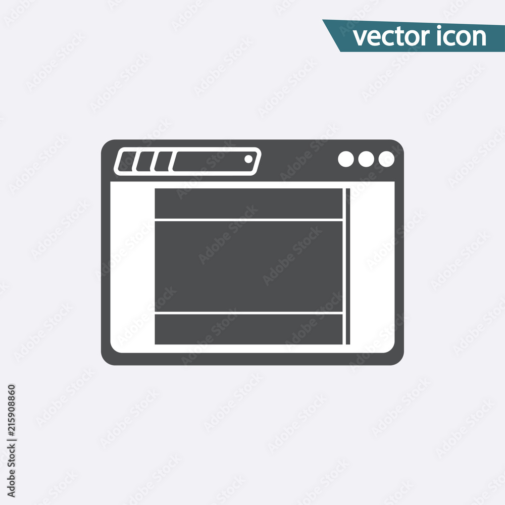 Gray Landing Page icon isolated on background. Modern flat pictogram, business, marketing, internet Gray Landing Page icon isolated on background. Modern flat pictogram, business, marketing, internet