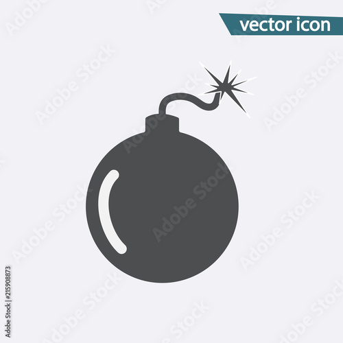 Gray Bomb icon isolated on background. Modern flat pictogram, business, marketing, internet concept.