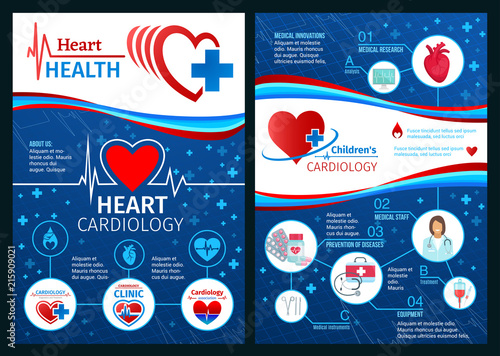 Vector brochure of cardiology heart medicine